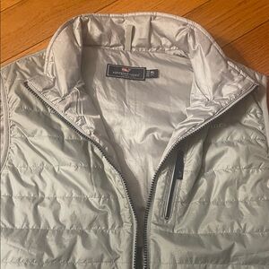 Vineyard Vines Light Gray Quilted Vest